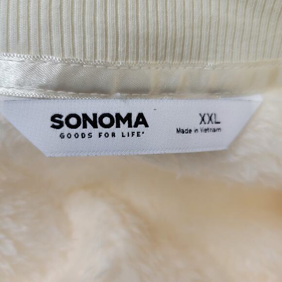 New Sonoma Sherpa Cozy Soft Sweater Womens XXL Faux Fur Fleece Zip Ivory - Picture 2 of 13